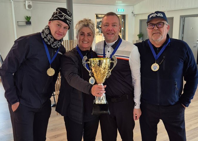 Sigurlið NORAK 2025. Birkir Baldvinsson (Norðurorka), Ragnheiður Júlíusdóttir (Skógarlundur), Steinm…