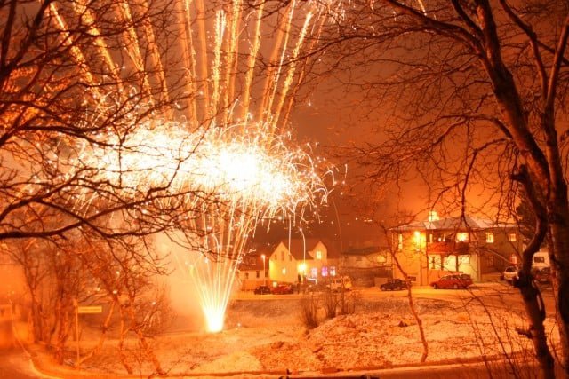 Áramót á Akureyri. Mynd Ragnar Hólm