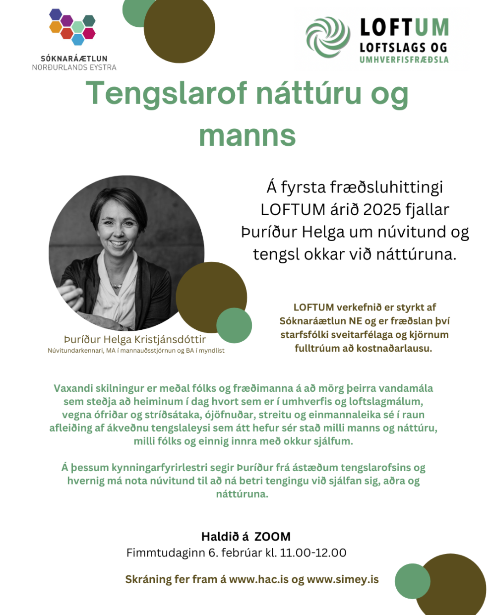 Núvitund og náttúra - Fræðsluerindi fyrir starfsfólk Akureyrarbæjar