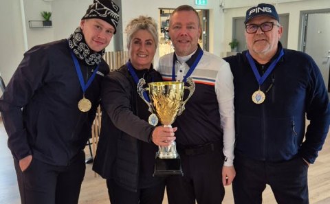 Sigurlið NORAK 2025. Birkir Baldvinsson (Norðurorka), Ragnheiður Júlíusdóttir (Skógarlundur), Steinm…