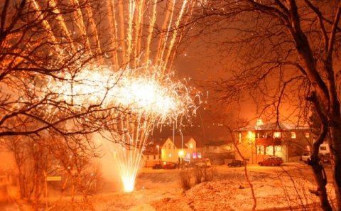 Áramót á Akureyri. Mynd Ragnar Hólm