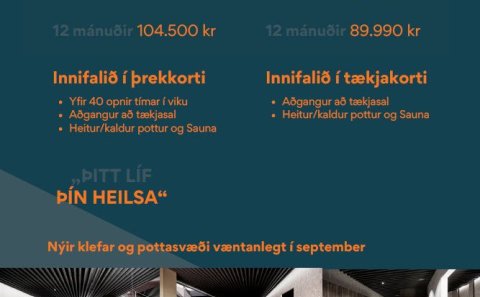 Bjarg bíður afslátt af þrekkortum og tækjakortum