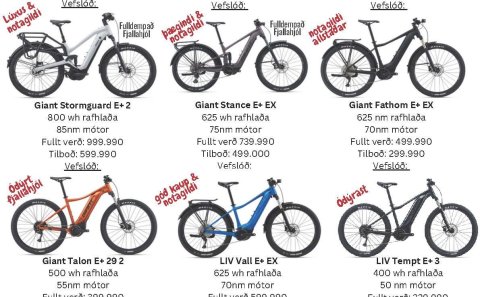 Útisport býður mikið lækkað verð á rafhjólum til starfsfólks Akureyrarbæjar